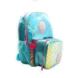 Shiny Shell Backpack With Lunch Bag