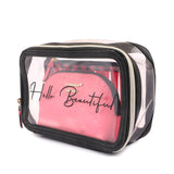 Classic Tote Bag Pink With Makeup Pouch Set Of 3