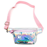 Girl's Waist Bag Unicorn With Glitter Bottle Light Pink