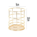 Round Metal Pen Stand Gold