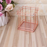 Square Metal Pen Stand Silver