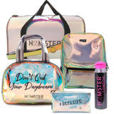 Duffle Bag Black + Backpack + Boston Bag + Glitter Bottle + Pouch