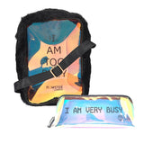 Busy Be Fur Sling Black & I Am Busy Pouch Black