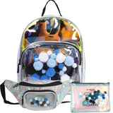 Pom Pom Backpack +  Waits Bag + Pouch Blue