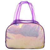 Shiny Boston Bag Purple With Sequence Mini Handle Bag Purple