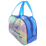 Shiny Boston Bag Blue With Sequence Mini Handle Bag Orange