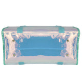 Shiny Duffle Bag Aqua With Customization