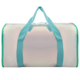 Shiny Duffle Bag Aqua + Tote Bag Green + Pouch