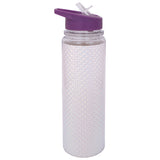 Glitter Sipper Water Bottle White Purple