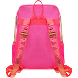 Shiny Backpack with Busy Pouch Pink