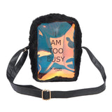 Busy Be Fur Sling Black & I Am Busy Pouch Black