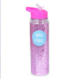 Glitter Sipper Water Bottle Light Pink
