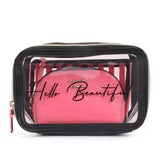 Shiny Duffle Bag Pink HB Makeup Pouch Set