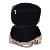 Gold Makeup Case with Two Black Mesh Pouch Inside