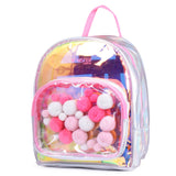Pom Pom Small Backpack pink