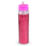 Glitter Sipper Water Bottle Pink
