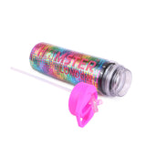 Glitter Sipper Water Bottle Multi Color Sequence With Customization