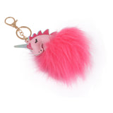 Unicorn Fur Pom Pom Keychain/ Keyring for Woman & Girl's