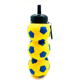 Football Silicone Water Bottle Yellow