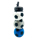 Football Silicone Water Bottle Blue