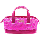 Shiny Boston Bag Pink With Sequence Mini Handle Bag Pink