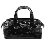 Shiny Boston Bag Black With Sequence Mini Handle Bag Black