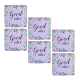 Hamster London Wooden Coasters for Home Set of 6 (good vibes)