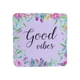 Hamster London Wooden Coasters for Home Set of 6 (good vibes)