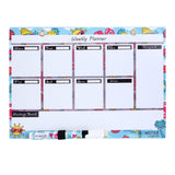 Magnetic White Board Memo Pad, Colored Gel Pen,  gel Crayon, and 2d Glass Magnets Unicorn