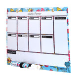 Magnetic White Board Memo Pad, Colored Gel Pen,  gel Crayon, and 2d Glass Magnets Unicorn