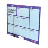 Magnetic White Board Memo Pad, Colored Gel Pen,  Scented Gel Marker, and 2d Glass Magnets Unicorn