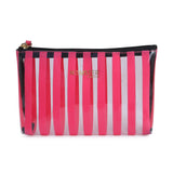 Pink Retro Stripe Makeup Pouch