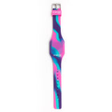 Silicon Glitter Digital LED Band Wrist Watch for Girls Swirl Pink