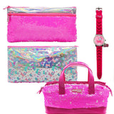 Sequence Pink Combo Watch + Pouch + Hand Bag