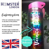 Glitter Sipper Water Bottle Multi Color Sequence With Customization