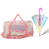 Shiny Duffle Bag Pink & Holo Umbrella Pink