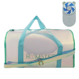 Shiny Duffle Bag Aqua With Mini Fan