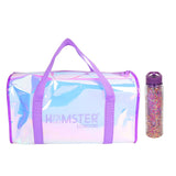 Shiny Duffle Bag Purple With Bottle
