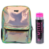 Girl's Fashion Shiny Backpack Black With Glitter Bottle