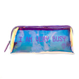 Girl's Makeup Pouch I Am Very Busy Purple